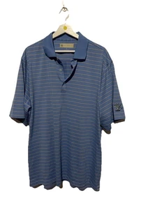 Polo de golf Donald Ross para hombre XL azul blanco a rayas manga corta - Imagen 1 de 6