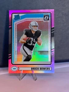 2024 Panini Donruss - Rated Rookie Brock Bowers #394 Optic Preview Pink Prizm - Bild 1 von 7