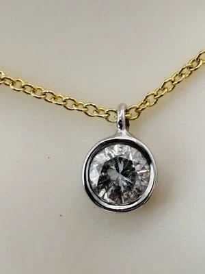 "Collar de diamantes joyería fina 14k natural 20 puntos 18""ch" Foto 1 de 4