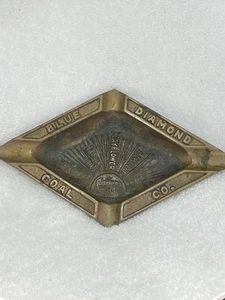 VINTAGE BLUE DIAMOND COAL COMPANY ASHTRAY BRASS SIGN LOGO ADVERTISING - Picture 1 of 10