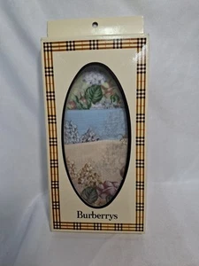 Vtg Set of Burberrys Woman's Handkerchiefs, Floral, Cotton, Made in Italy w/ Box - Picture 1 of 6