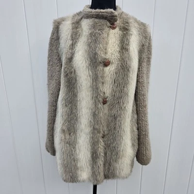 Guantes de abrigo para mujer D’Esprit vintage años 60 mezcla de piel sintética y lana tostados medianos Foto 1 de 4