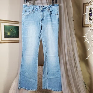 ANGELS JEANS Retro Bordado Estrás Bolsillo Acampanado Junior Talla 13 32x30  - Imagen 1 de 6