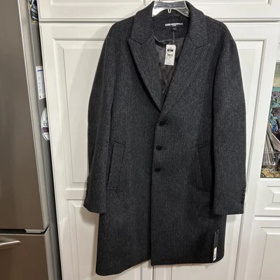 NUEVO CON ETIQUETAS, Abrigo Hombre Karl Lagenfeld Paris Mezcla Lana. filas sutiles, talla M Foto 1 de 4