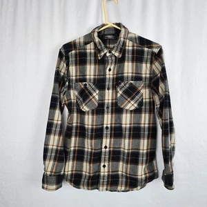 Harley Davidson Button Down Flannel Men's M Black Tan Long Sleeve Embroidered - Picture 1 of 18
