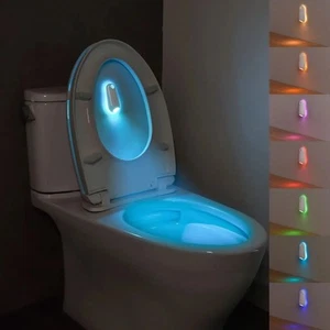 Toilet Night Light Motion Sensor Light Toilet Bowl Light RGB 7Color Changin - Picture 1 of 15