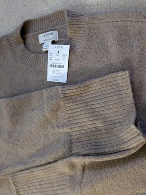 Vestido Suéter Midi J Crew Factory Mujer L Marrón Tostado Mezcla de Lana Hilo Extra Suave Foto 1 de 4