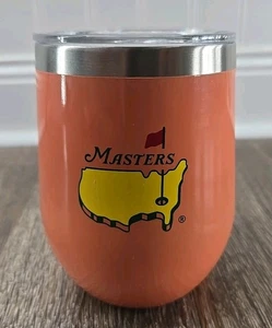 Official Master's Golf Wine 12oz Insulated Tumbler Stemless Salmon NEW w Defect - Picture 1 of 6
