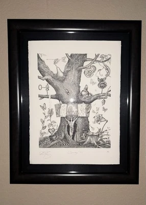 Árbol genealógico raro grabado de Vladimir Kush 51,5x62,5 35/100 firmado enmarcado Foto 1 de 4