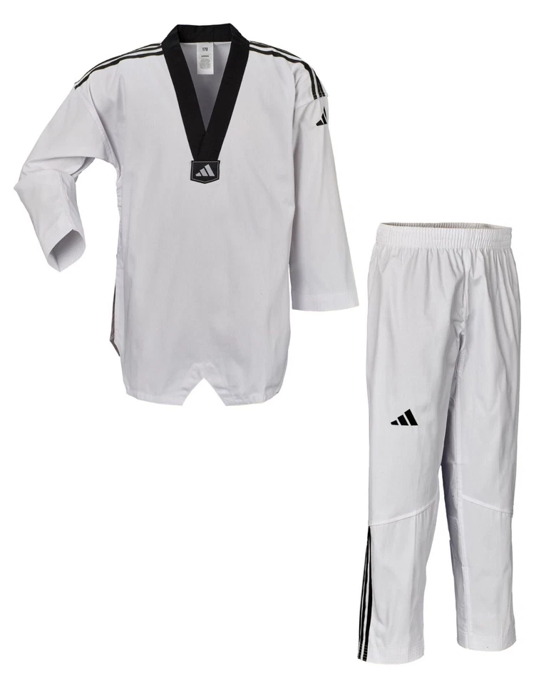 Final SALE! adidas Taekwondoanzug, Adi Club, schwarzes Revers - Dobok TKD - Bild 1 von 4