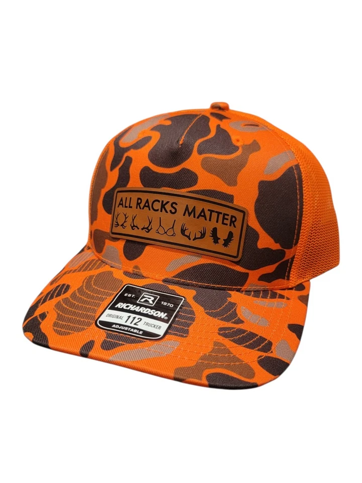 Richardson 112PFP All Racks Matter, cazador de ciervos, alce, naranja brillante, sombrero de camionero Foto 1 de 1