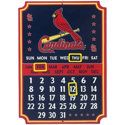 MLB St. Louis Cardinals  Metal Perpetual Wall Calendar with Magnets, 10 x 14 in - Image 1 of 4