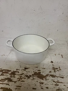 Le Creuset Vintage #18 runder Dutch Oven 7" glänzend weiß OHNE DECKEL - Bild 1 von 4