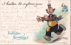 1910 Tuck Valentine Greetings Hooligan Postkarte 11 Eile, Sie zu informieren - Polizei - Bild 1 von 2