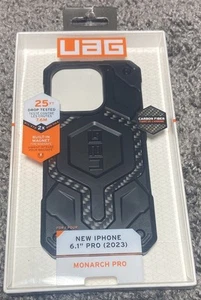 UAG Monarch Pro MagSafe Case für iPhone 15 Pro Schwarz Kohlefaser Robust - Bild 1 von 6