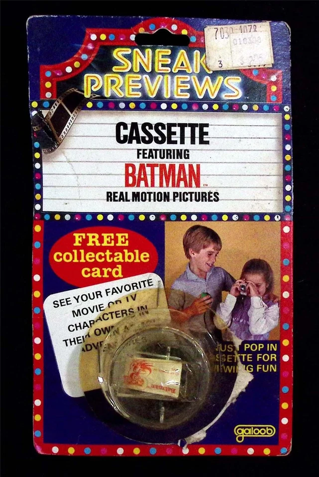 Batman Sneak Previews Cassette Galoob 1984 Original De Colección con tarjeta abierta Foto 1 de 4