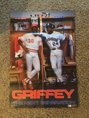 Vintage 1989 MLB Ken Griffey Jr & Sr The Next Generation Poster 16” X 24” - Image 1 of 4
