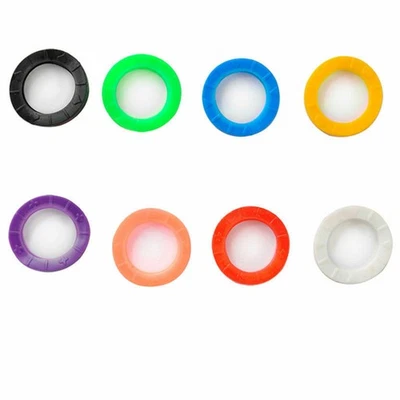 8Pc Colorful Hollow Silicone Covers Topper Keyring Key Case Cap With Bly Braille Foto 1 de 4