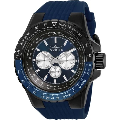 Invicta Reloj Hombre Aviador Cronógrafo Azul, Negro y Plata Esfera Correa 33037 Foto 1 de 2