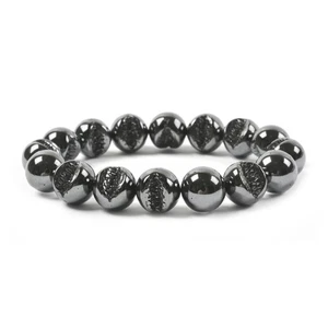 Hämatit 12 mm Perlen dehnbar Armband 7,5 Zoll - Bild 1 von 2