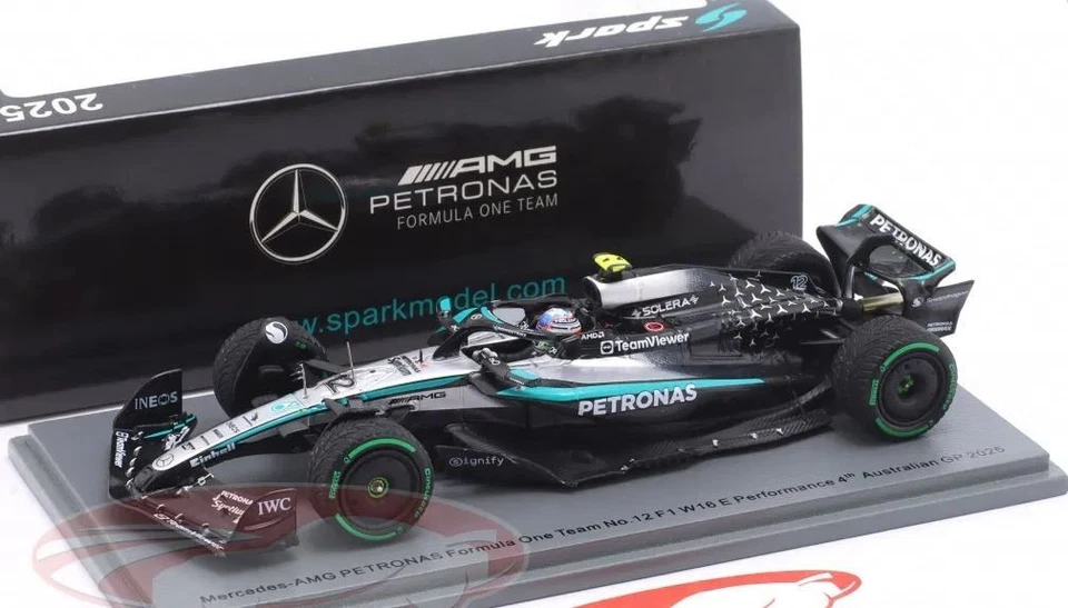 Kimi Antonelli Mercedes 2025 W16 4th Australia GP Scale 1/43 Spark - Imagen 1 de 4