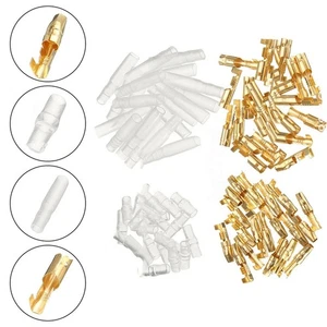 Insulated Brass Bullet-Terminal Connector Crimp Type To 1-2.5mm Cable W/Covers - Picture 1 of 21