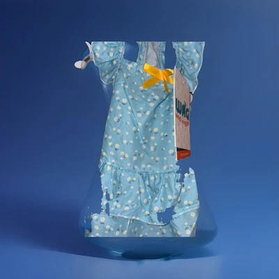 WAG and Wiggle Clothing Size Small Blue With Wht & Yel Flowers Summer Dress - Image 1 of 4