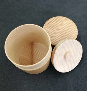 Japanische Teedose Holz Akita Zedear Kanister Handarbeit - Bild 1 von 7