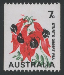 1970~1975 7c DESERT PEA COIL “BUFF COLOUR OMMITED”, AND DESIGN MISPLACED MNH. - Picture 1 of 2