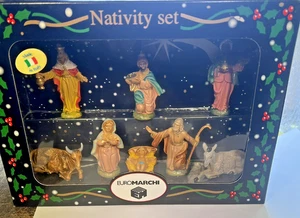 Set Natività Di EuroMarchi Italia Riproduzione Vintage Set 8 Pezzi - Foto 1 di 5