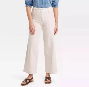 Universal Thread High-Rise Sailor Wide Leg Ankle Jeans Beige Damengröße 22 Neu mit Etikett - Bild 1 von 9