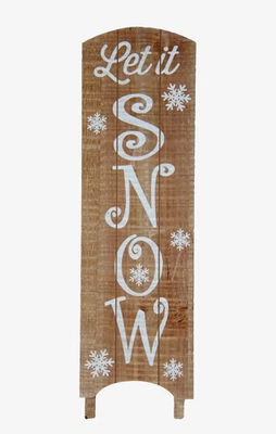 Letrero independiente de madera Let It Snow vacaciones de invierno retro acogedora cabaña decoración del hogar Foto 1 de 4
