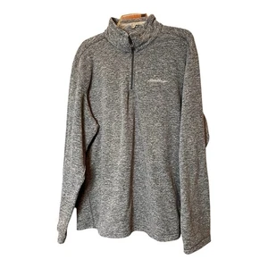 Eddie Bauer Herren Fleecepullover grau Pull Over 1/4-Reißverschluss Large Outdoor - Bild 1 von 9