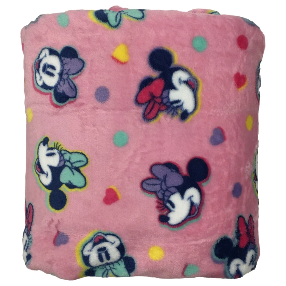 Minnie Mouse Pink Plush The Big One Oversized Throw Blanket Supersoft 60x72