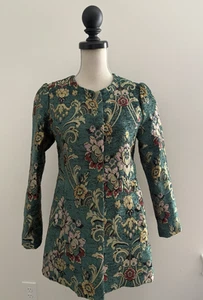 Vintage Damen Peck & Peck elegante Brokat Jacke grün gold rot rosa Gr. S gefüttert - Bild 1 von 12