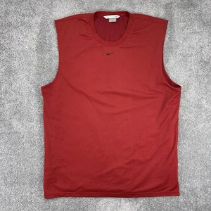 Nike Vintage Mesh Shirt Mens 2XL Red Center Swoosh Sleeveless Gray Tag - Picture 1 of 8