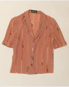 VINTAGE Womens Short Sleeve Shirt Blouse IT 44 Medium Pink Floral BP10 - Picture 1 of 3