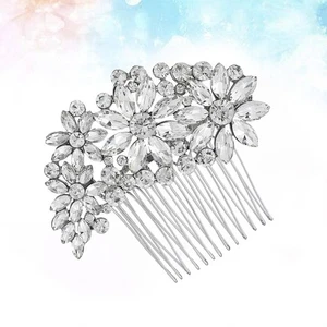  Argento lussuoso pettine per lega di cristallo copricapo strass accessori per - Foto 1 di 12