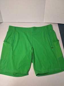 Pantalones Cortos Deportivos Ilustrados Yoga Atléticos, Mujer 2xl, Verde, Bolsillos, Nylon Ble - Imagen 1 de 7