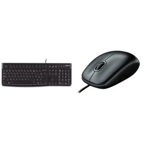 Logitech K120 Wired Business Keyboard, AZERTY French Layout - Black & B100 Wired - Picture 1 of 7