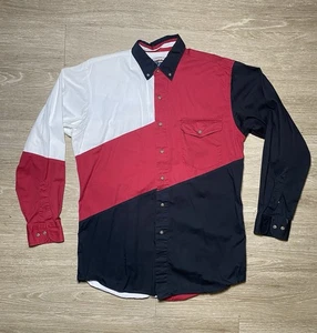 Vintage Cumberland Outfitters Western Hemd Knopfleiste rot weiß schwarz Herren MEDIUM - Bild 1 von 7