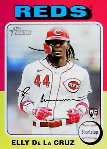 TARJETA DE NOVATO ELLY DE LA CRUZ 2024 TOPPS HERITAGE #473 CINCINNATI ROJOS - Imagen 1 de 2