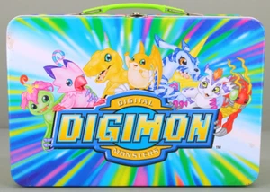 Digimon Digital Monsters Large 12" Metal Storage Tin Lunch Box Rix 2000 Rare! - Picture 1 of 7