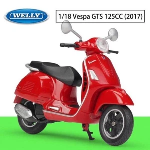 Welly 1/18 Vespa GTS 125CC 2017 Motorcycle Diecast Scooter Bike Model Toy RED - Picture 1 of 12