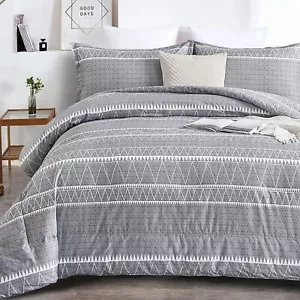 WONGS BEDDING Grey Comforter Set California King, Soft Microfiber Reversible ... - Picture 1 of 7