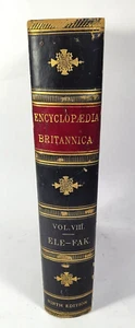 Encyclopedia Britannica 9th Ed Vol 8 ELE-FAK Scribner's 1878 Quarter Leather - Bild 1 von 23