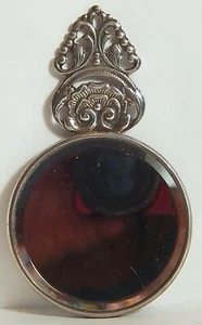 HANS JENSEN DENMARK HAND MIRROR REPOUSSE SILVERPLATE BEVELED - Picture 1 of 3