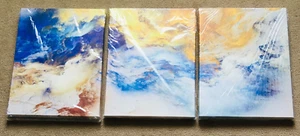 Abstract Wall Art On Canvas Nordic Starry Clouds 3 Panels Print Painting 36x16" - Picture 1 of 18
