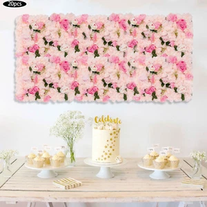 20 piezas Panel de Pared Flor Artificial Fondo Floral Decoración Pared 60*40 cm - Imagen 1 de 15