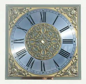 280 x 280mm SQUARE CLOCK DIAL WITH CAST SPANDRELS - Picture 1 of 1